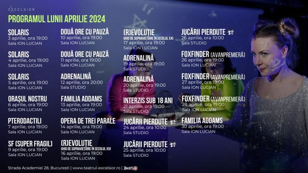 Spectacolele lunii aprilie